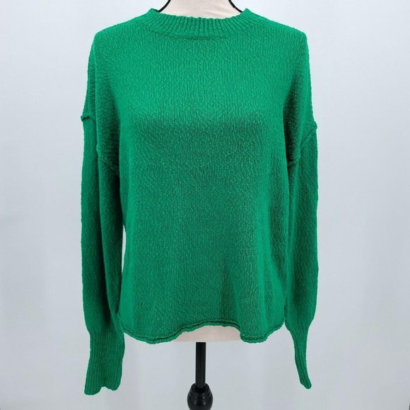 ^ Abound Drop Shoulder Knit Sweater - Green - Large - Picture 2 of 10